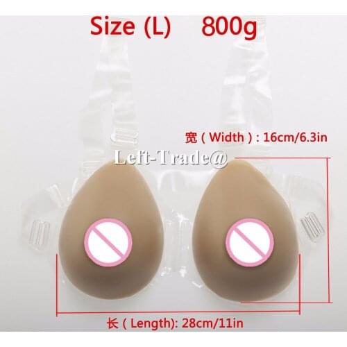 800g/pair C cup breast forms silicone false boobs with bra straps for breast cancer mastectomy transgender