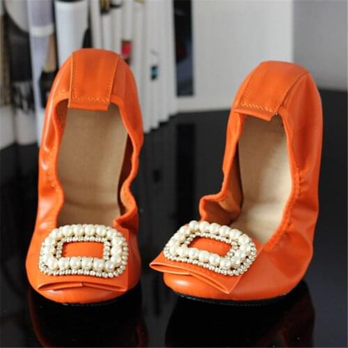 Prom Ballerina Flats Roll Up for Bridal Wedding Party Shoes After Party Shoes Foldable Ballet Flats Portable Travel Fold up Shoe