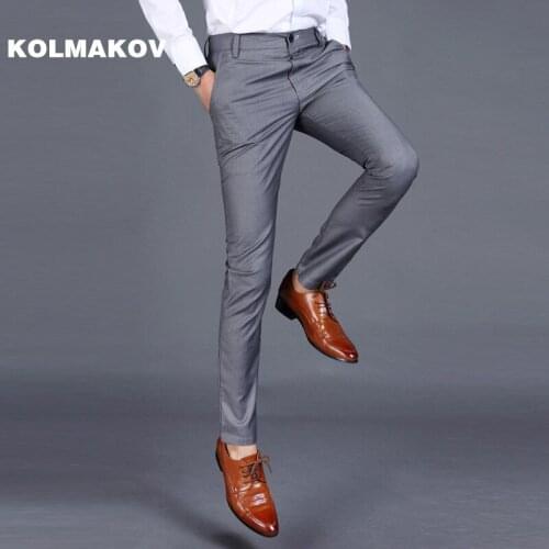 Hot Sale Good Quality Mens Pants Trouser Slim Fit Pant Male Dress Business Casual Mens Clothing Long Pant Joker Cotton Trouser