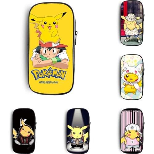 Pokemon Pikachu Student Large-capacity Pencil Case Stationery Bag Cartoon Anime Pencil Case Stationery Storage Bag School Gift
