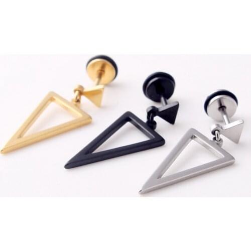 Geometric Earrings Triangle Gold/Black Earrings Womens Earrings Metal Titanium Steel Earrings 2021 New Trendy Jewelry