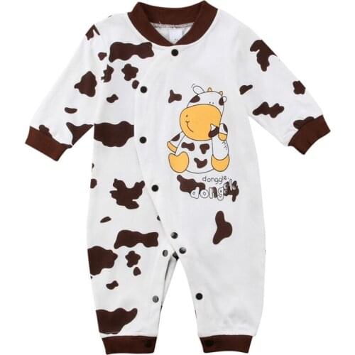 Newborn Boy Romper Autumn Winter Clothes Long Sleeve Animal Print Cotton Rompers Jumpsuit Baby Clothing 0-24M