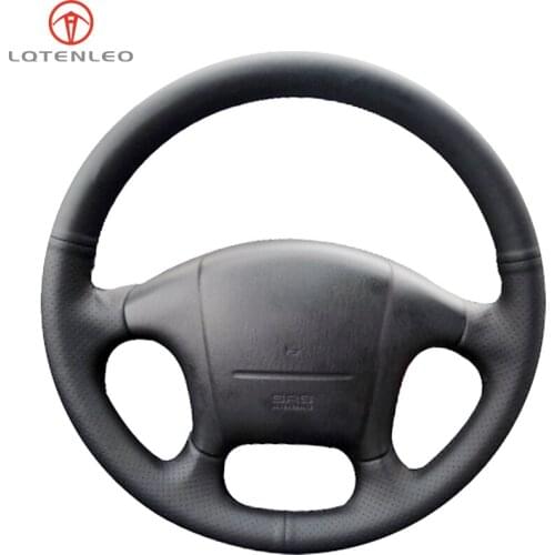 LQTENLEO Black Artificial Leather Hand-stitched Car Steering Wheel Cover For Hyundai Sonata 1999 2000 2001 2002 2003 2004 2005