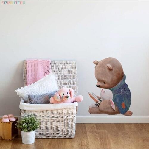 Bear 3D Wall Stickers Home Decor Living Room Decoration Wall Stickers For Kids Rooms Bathroom Children For Stickers Wall Bedroom