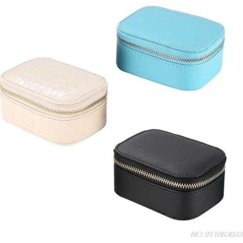 Simple Jewelry Box Faux PU Leather Earrings Necklace Bracelet Storage European Style Portable Travel Jewellery Organizer