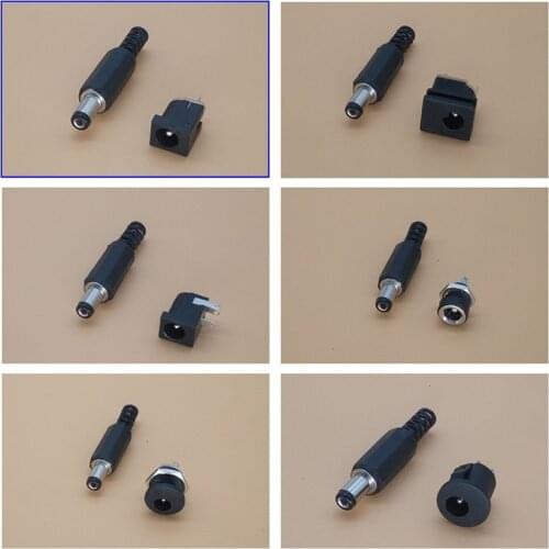 10 pairs 5.5X2.1mm DC Power Plug Male / Female Jack Plugs Socket Kit DIY Adapter Connector