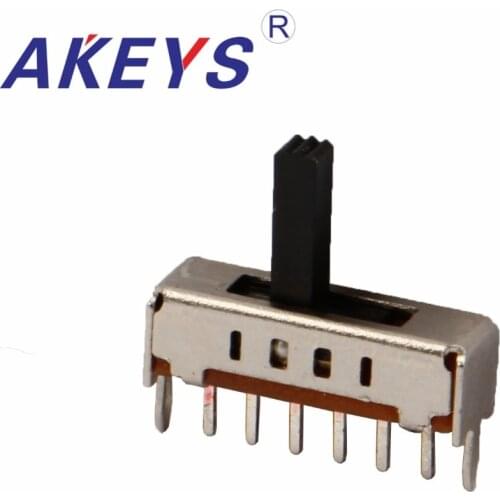 10PCS SS-14D01 Single pole four throw 4 Position slide switch DIP 6 pin verticle type with 2 fixed pin