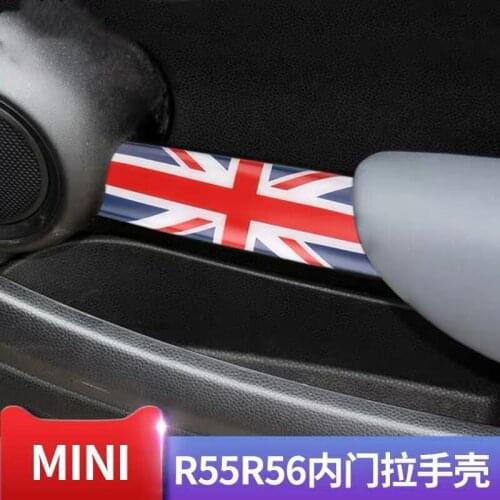 Car Styling For MINI Cooper Clubman R55 R56 R57 R58 R59 Car Interior Door Handle Knob Cover Modified Parts Union Jack gray Style