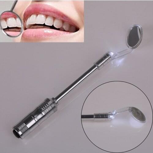 Dentist Mouth Mirror With LED Light Bright Durable Dental Teeth Whitening Mirror Oral Health Care Tool Reusable Mini Handle
