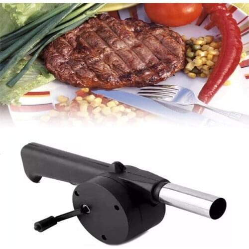 Outdoor Barbecue Fan Portable Hand-cranked Air Blower BBQ Grill Fire Bellows Tools Picnic Camping Accessories BBQ Supplies