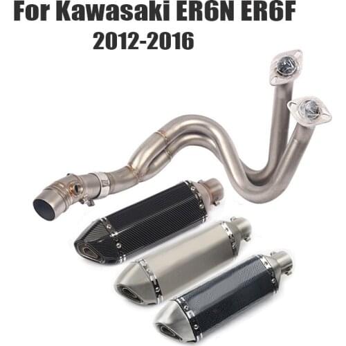 Motorcycle Exhaust System Escape Muffler Silencer Baffle DB Killer Connection Pipe for Kawasaki ER6N ER6F Ninja 650R/F EX650F