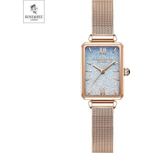 Genuine Leather Black Japan Quartz Retro White Shell Rectangle Dial Lady Waterproof Scallop Rhinestone Wrist Watches For Women