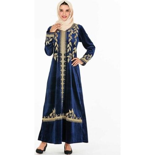 Winter Turkey Muslim Velvet Dress Women Dubai Arabic Satin Abaya Jalabiya Musulman Islamic Pakistan Moroccan Kaftan vestido Robe