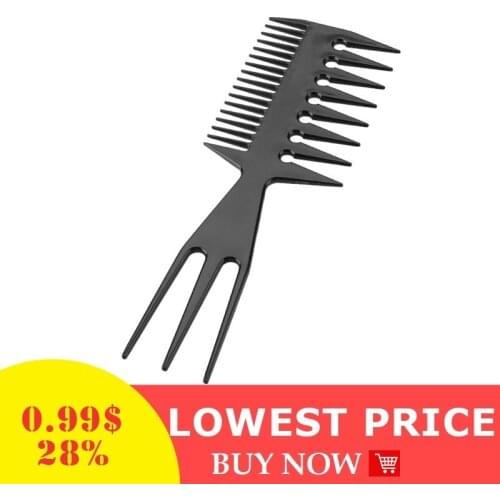1pc Pro Black Double-sided Teeth Comb Fish Bone Shaped Hair Comb for Salon Dying Hairdressing Tools