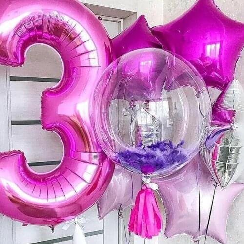 1pcs Pink Blue Baby Shower Digit 1 2 3 Helium Balloon 0-9st Birthday Party Decorations Supplies Happy Birthday Balloons Kids Toy