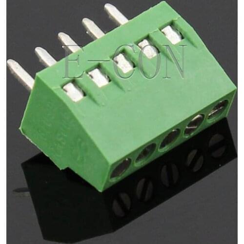 10pcs 5 poles/5 Pin 2.54mm 0.1'' PCB Universal Screw Terminal Block Connector