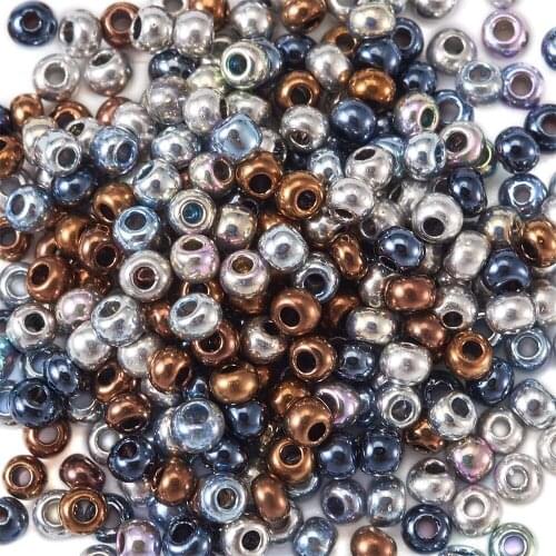 2mm 12/0 Electroplated Czech Glass Seed Beads Charm Seedbeads Rondelle Spacer Beads for DIY Bracelet Necklace Jewelry Making