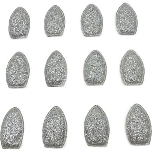 10pieces Silver Padded Cat Ear Glitter Patch,Sparkly Glitter Appliques Accessory Supply For Embellishment Craft Unicorn Projects