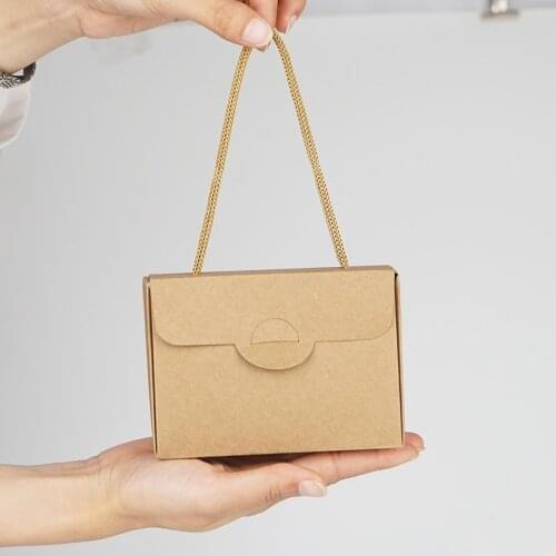 200pcs/lot 11x4.5x8cm Retro Art gift box Gift packing box Dried fruit food Hand kraft paper packing box wholesale