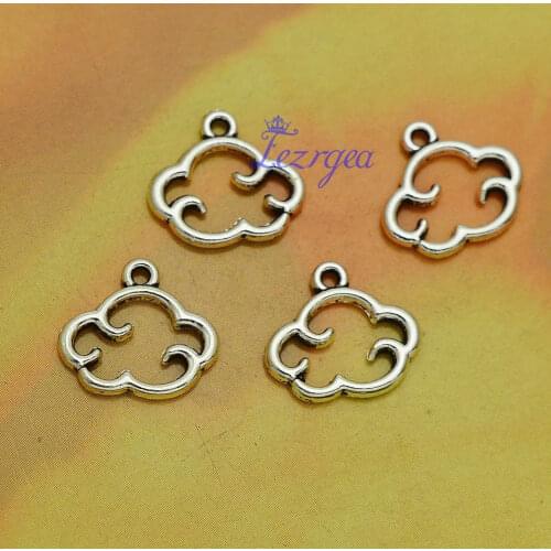50pcs/lot--13x14mm, Antique silver plated cloud charm,DIY supplies,Jewelry accessories