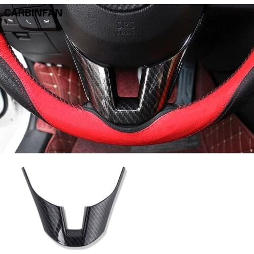 Carbon fiber interior Sticker Accessories car Steering wheel U-shaped cover stickers For Mazda 6 Atenza 2017-2019 C1595
