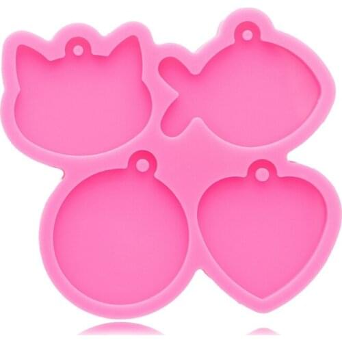 Shiny Glossy love Silicone Mold Love Pet Tag Epoxy Resin Mold DIY Keychain Jewelry for Valentine Gift Craft