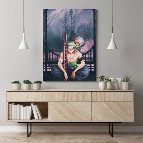 Home Decor Roronoa Zoro Canvas Wall Art Chopper Painting Pictures One Piece Printing Modular Cartoon Role Poster For Living Room