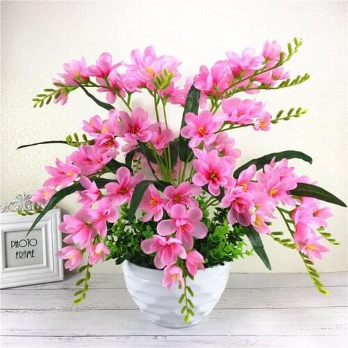 Artificial Flowers Silk Orchid DIY Artificial Orchid Fake Flowers Simulation Bouquet For Wedding Home Party Office Decoration
