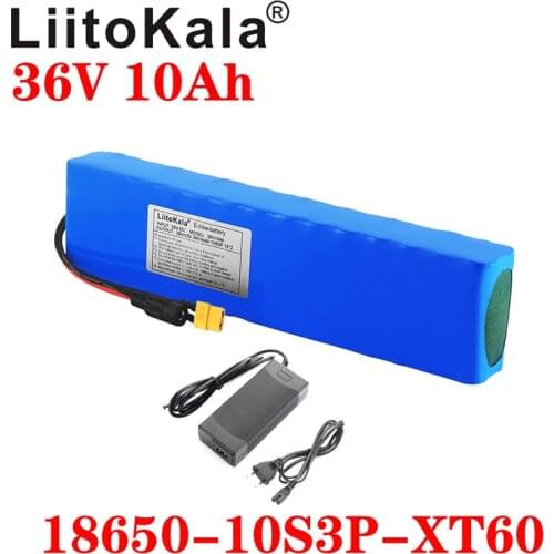 LiitoKala 36V 10Ah 600watt 10S3P lithium ion battery pack 15A BMS For xiaomi mijia m365 pro ebike bicycle scoot XT60 T Plug