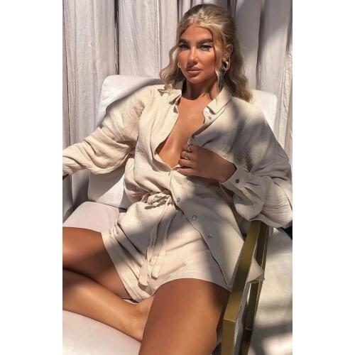 Fashion Solid Color Single-Breasted New Casual Two-Piece Suit Office Elegant Lapel Top Loose Shorts Suit Daily Street Fresh Suit