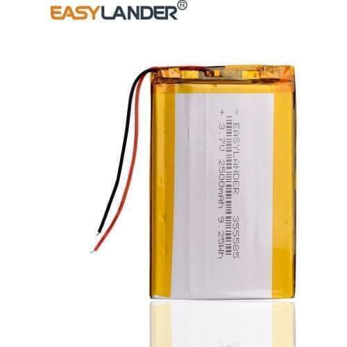 355585 3.7V 2500mAh Polymer Li-ion Rechargeable Battery For phone E-book power bank psp DVD DVR GPS PDA