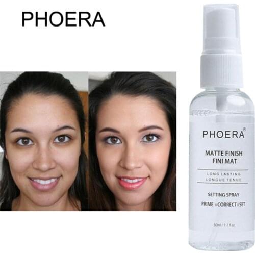 PHOERA 50ML Matte Face Primer Makeup Transparent Oil Control Natural Long Lasting Make Up Moisturizing Spray TSLM1