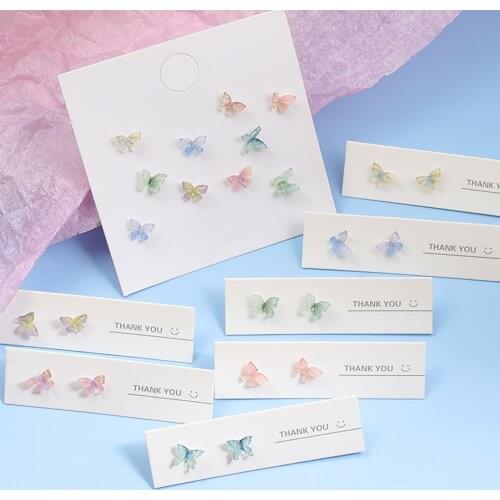 Cute Sterling Silver & Resin Ear Post Stud Earrings Multicolor 2021 Trend Butterfly Animal Earrings For Women Pendientes Jewelry
