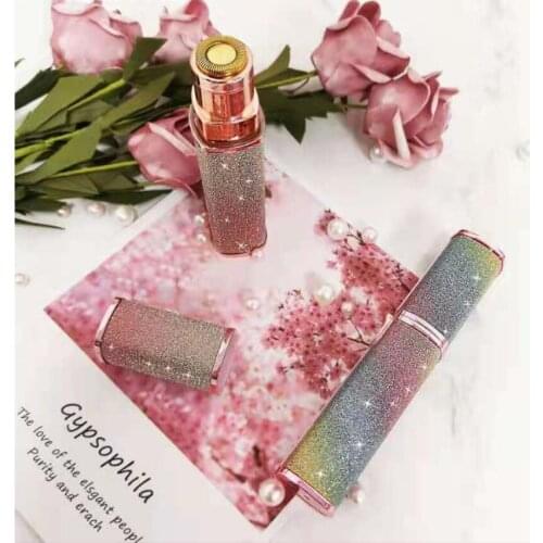 Mini 2 in 1 Lipstick Shape Painless Razor Shaver Rechargeable Electric Eyebrow Trimmer Chin Epilator