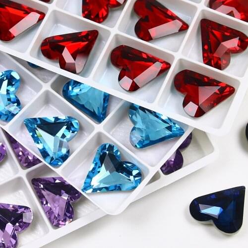 Heart Shape Pointed Back Glass Crystal Rhinestone Crystal Fancy Stone Loose Gemstone Rhinestone For DIY Jewelry Decoration