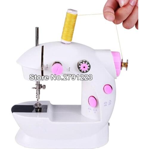 New Mini Hand Foot Overlock Motor Sewing Machine Dual Speed Portable Mini Electric Pedal Double Threads Rewind Swing Machines