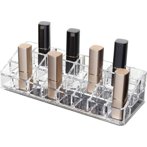 24Grid Transparent Lipstick Holder Clear Acrylic Display Stand Cosmetic Storage Box Makeup Organizer Storage Casex