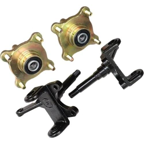 Steering Strut Knuckle Spindles with Brake Disc Wheel Hubs Fit For China ATV 110cc 125cc 150cc Golf Buggy Quad Bike Parts 1SET