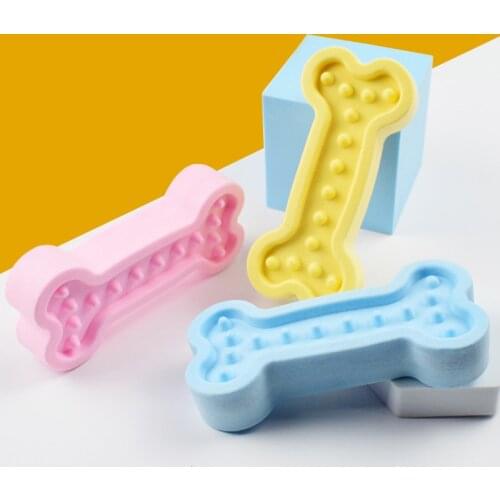 Rubber Pet Toy Training Bone Shape Puppy Biting Toy Dog Teeth Cleaning Toy Puppy Molar Toys Dog Funny Interactive Toys