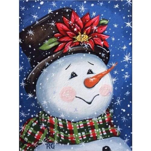 Christmas Snowman DIY Embroidery Cross Stitch 11CT Kits Craft Needlework Set Printed Canvas Cotton Thread Home Sale