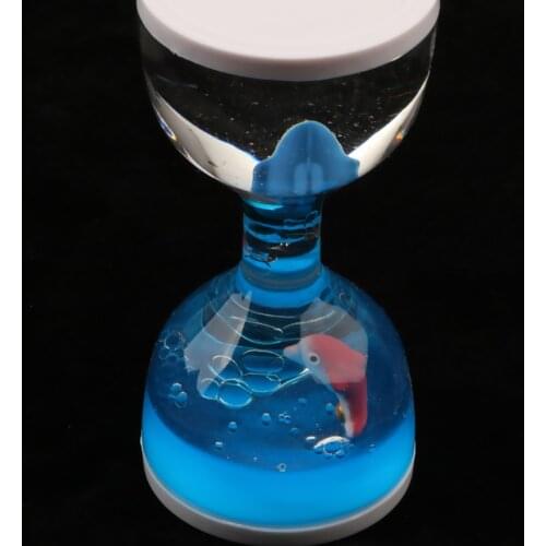 Fish Dolphin Floating Liquid Motion Hourglass Bubbler Timer Desk Fidget Toy Gift