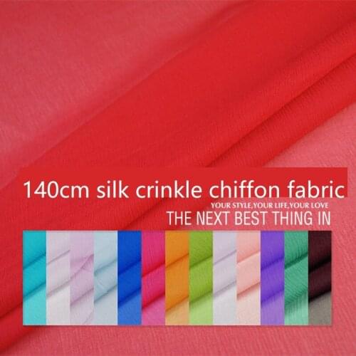 Wide 100% Silk pleats smooth Georgette light fabric silk fabric solid color dreamlike silk fabric