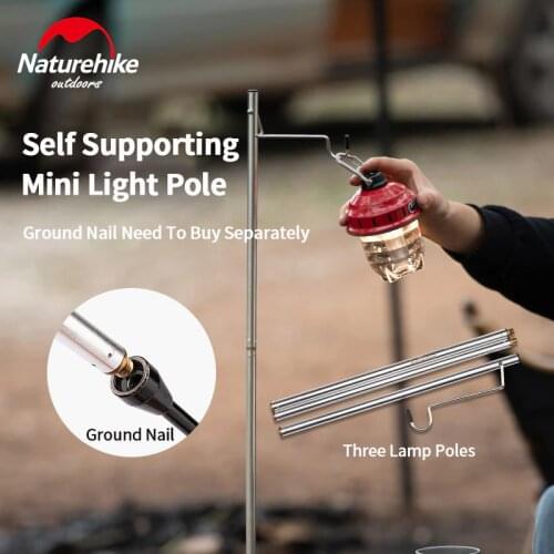 Naturehike “QingHong” Folding Lamp Pole Outdoor Portable Camping Light Aluminum Alloy Light Bracket