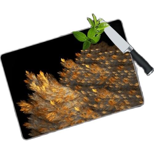 Glass Cutting Tahtasu Autumn Themed Gold leaf Decorated Chopping Blocks Glass Cutting Board 30 Cm X 40 Cm sizes