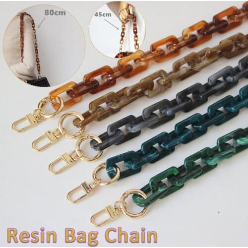 45/80cm Vintage Retro Handwork Underarm Handbag Single Shoulder Bag Handbag Acrylic Length Resin Bag Chain