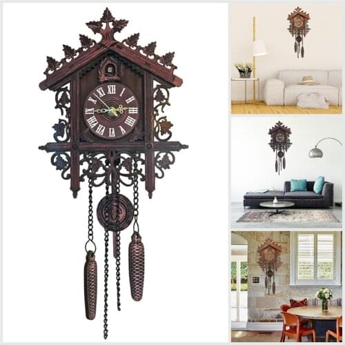 Vintage Wooden Hanging Cuckoo Wall Clock for Living Room Home Restaurant Bedroom Decoration Interior Decoration Wall Clock
