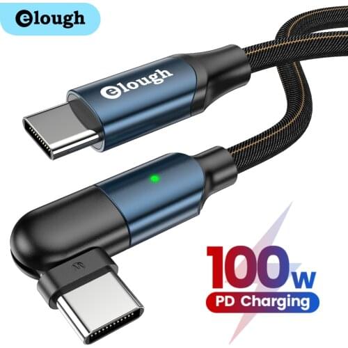 Elough Rotate 100W PD USB C TO USB C Cable 5A QC 4.0 Fast Charging USB Type C to Type C Cable for Apple MacBook Pro Samsung S20