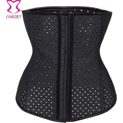 Women Black Breathable Latex Waist Trainer Belt Control Waist Body Shaper Weight Loss Slim Shapewear Underbust Corset Steel Bone