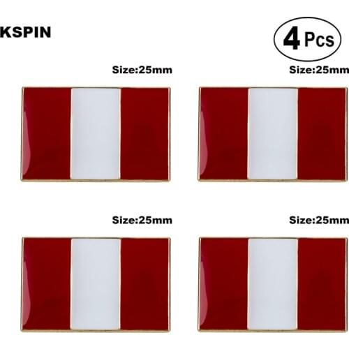 Peru Brooches Lapel Pin Flag badge Brooch Pins Badges 4pcs