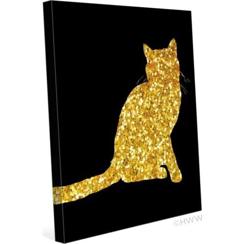 1 Pcs Home Decor Prints Painting HD Pictures Animal Golden Little Cat Wall Art HD Modular Canvas Poster Bedside Background Frame